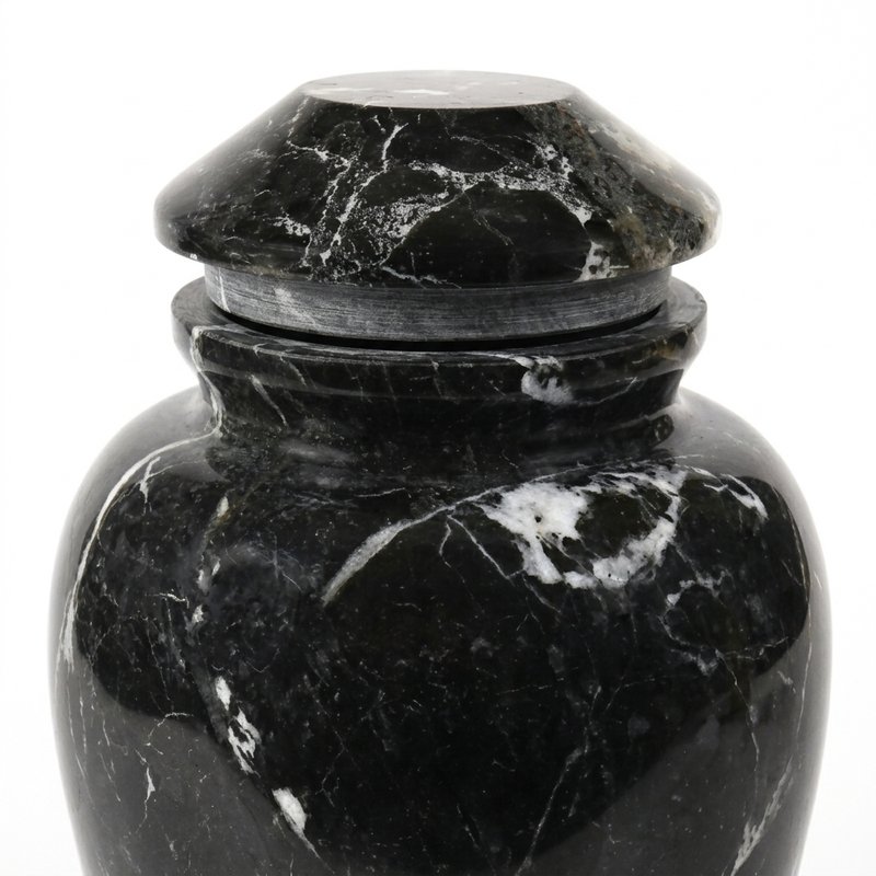 Black Zebra Marble Ash Urn - product image 2