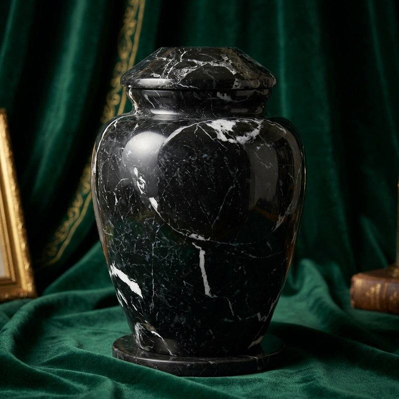 Black Zebra Marble Ash Urn - product image 5