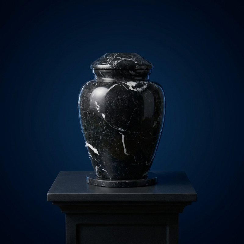 Black Zebra Marble Ash Urn - product image 4