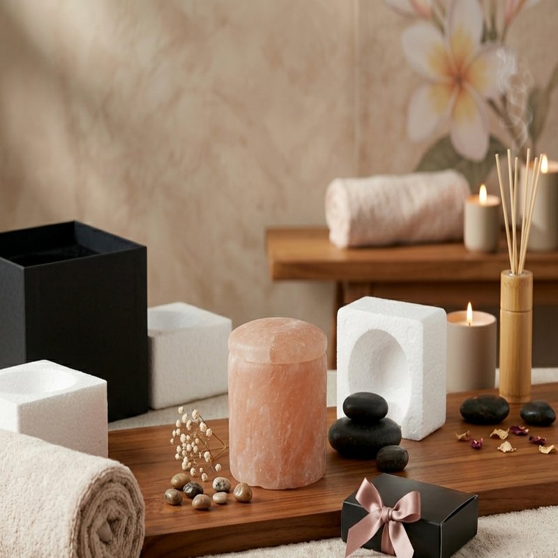 Himalayan Pink Salt Cylinder Cremation Ash Urn - product image 1