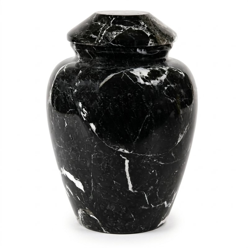 Black Zebra Marble Ash Urn
